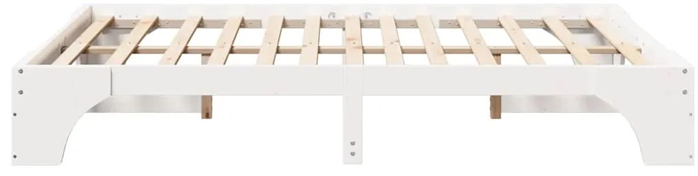 Estrutura de Cama Branca 150x200 cm em Madeira de Pinho