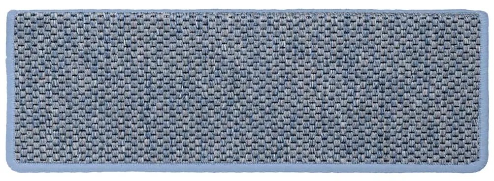 Tapetes escada adesivos aspeto sisal 30 pcs 65x21x4 cm azul