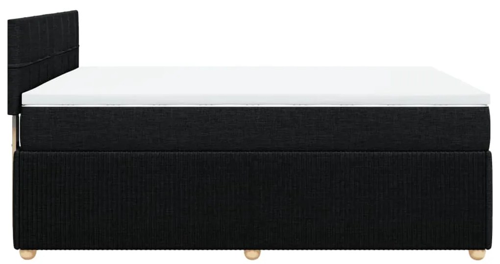 Cama com molas/colchão 140x190 cm tecido preto