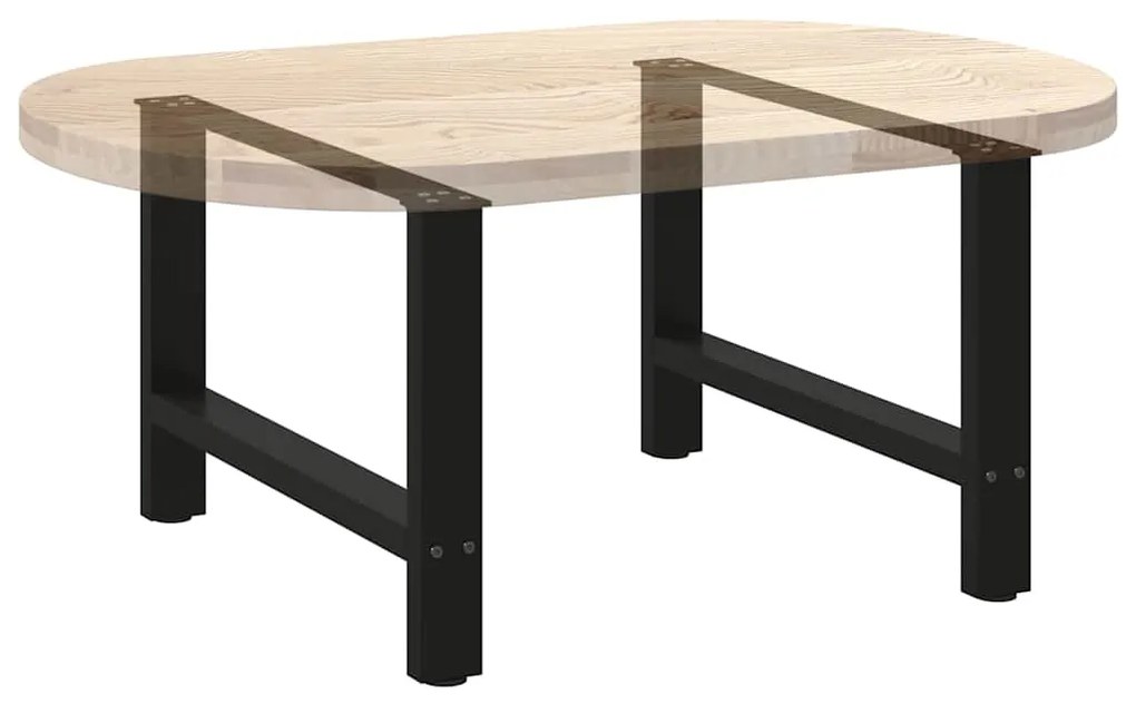 Pés para mesa de centro pretos 2 peças 70x(42-43) cm aço