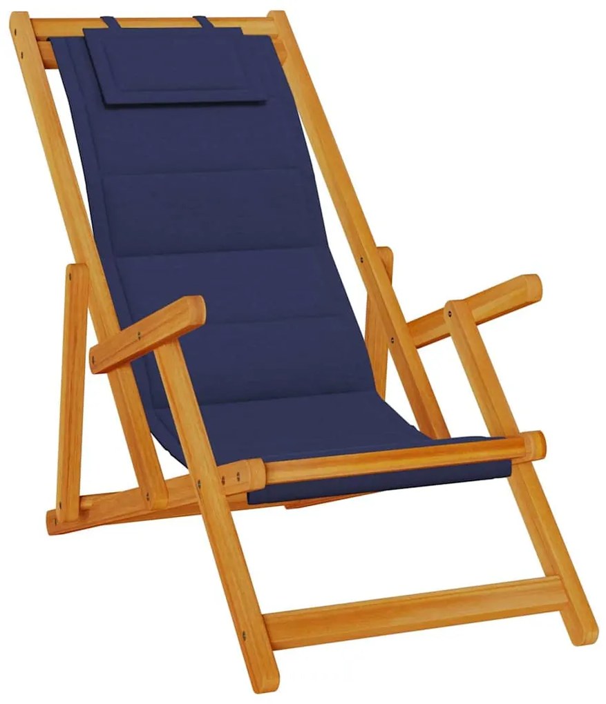 Cadeiras de Praia Dobráveis vidaXL 2 pcs Azul em Madeira de Acácia e T