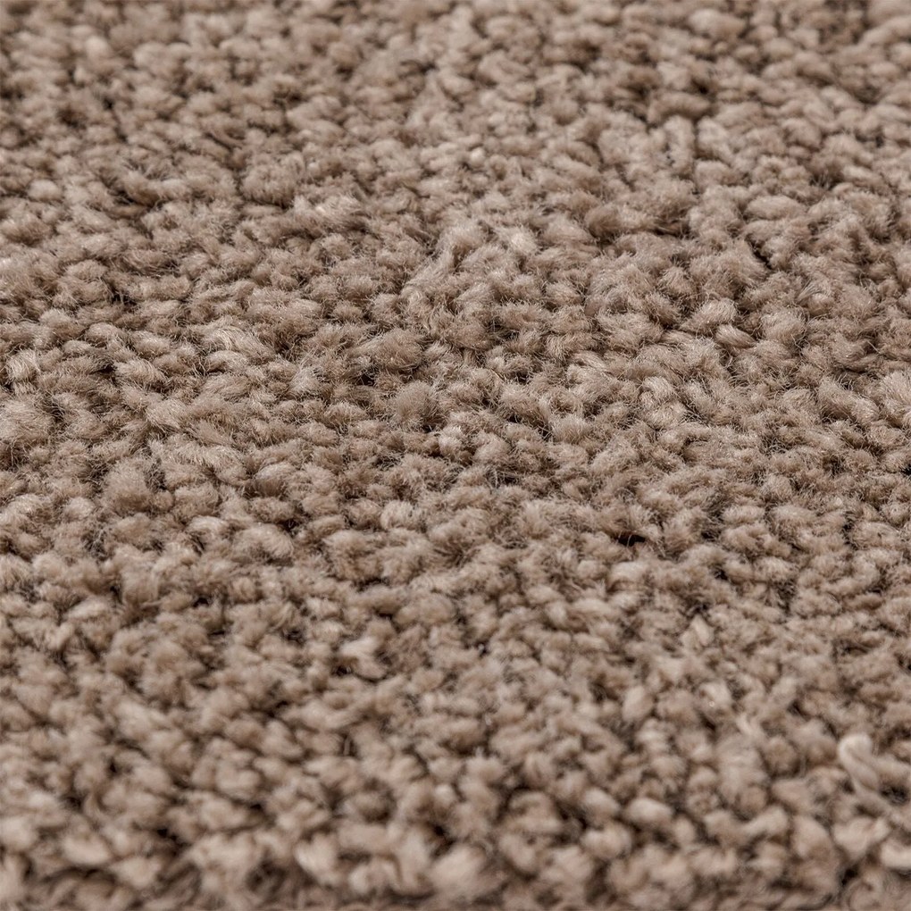 Tapete Peludo vidaXL com Fundo de Látex Marrom ø160 cm