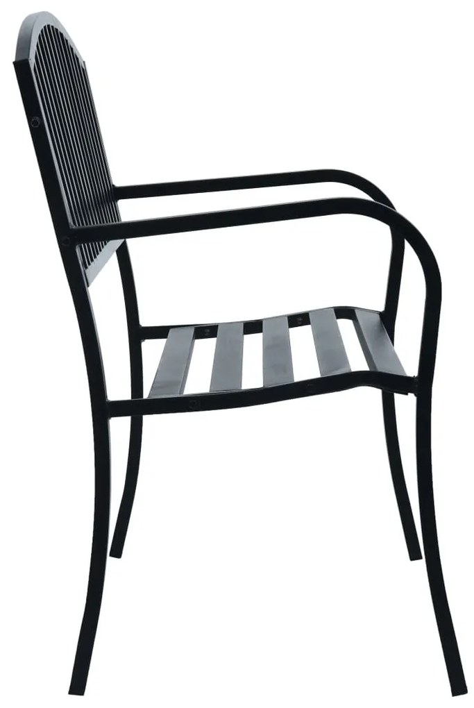 Banco jardim 125 cm aço preto