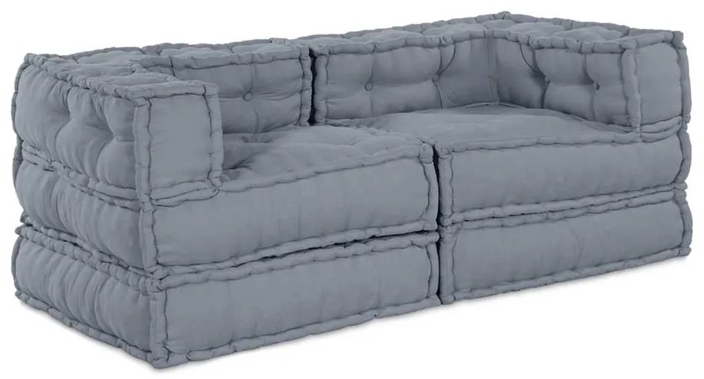 vidaXL Sofá Modular 2 pcs Cinzeto 140 x 70 x 56 cm tecido
