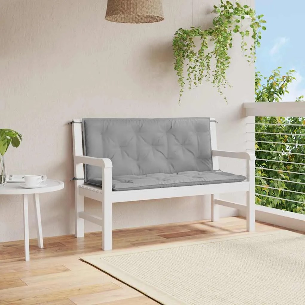Almofadão banco jardim 120x(50+50)x7cm tecido oxford cinzento
