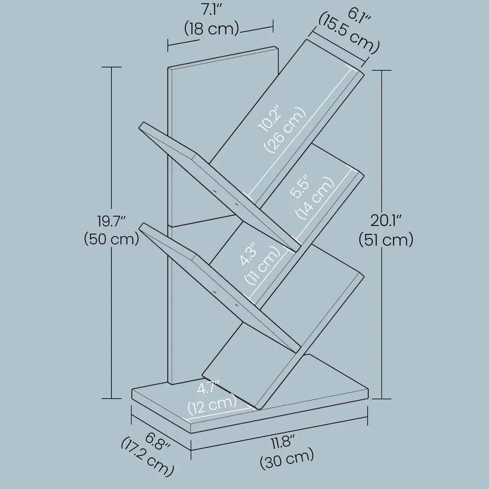 Estante para livros com 5 prateleiras 17,2 x 30 x 51 cm branca