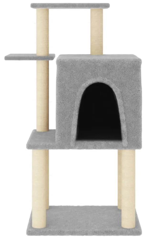 Árvore p/ gatos c/ postes arranhadores sisal 97 cm cinza-claro