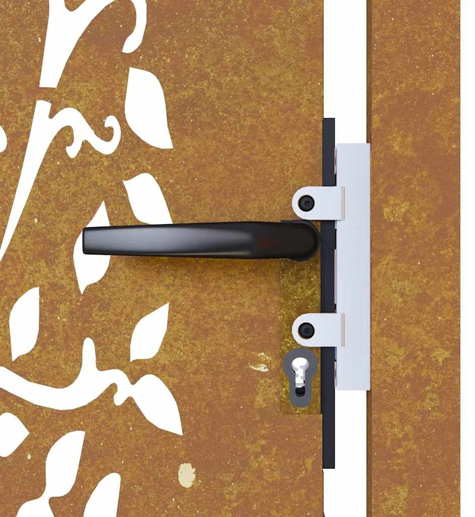 Portão de jardim 105x105 cm aço corten design árvore