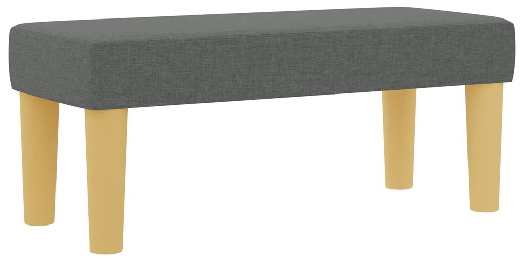 Cama com Box Spring com Colchão & Banco Cinza Escuro 90x200 cm Tecido