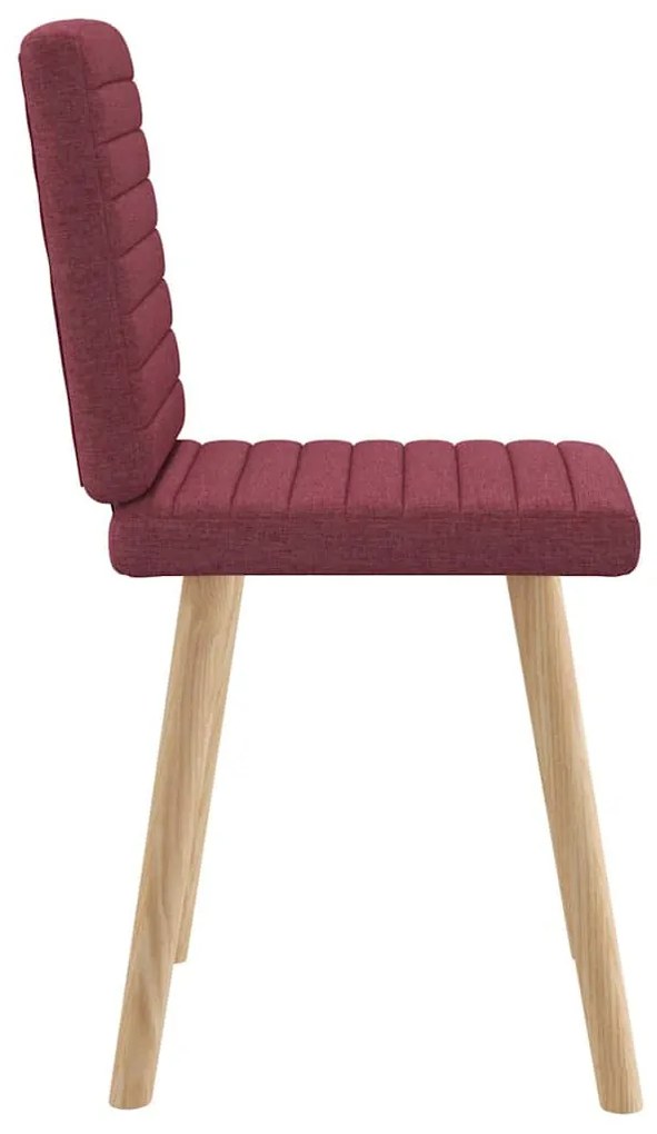 Cadeiras de jantar 2 pcs tecido vermelho tinto