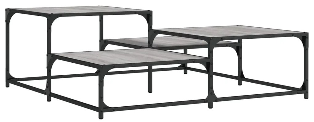 Mesa de centro 107x107x40 cm derivados de madeira cinza sonoma