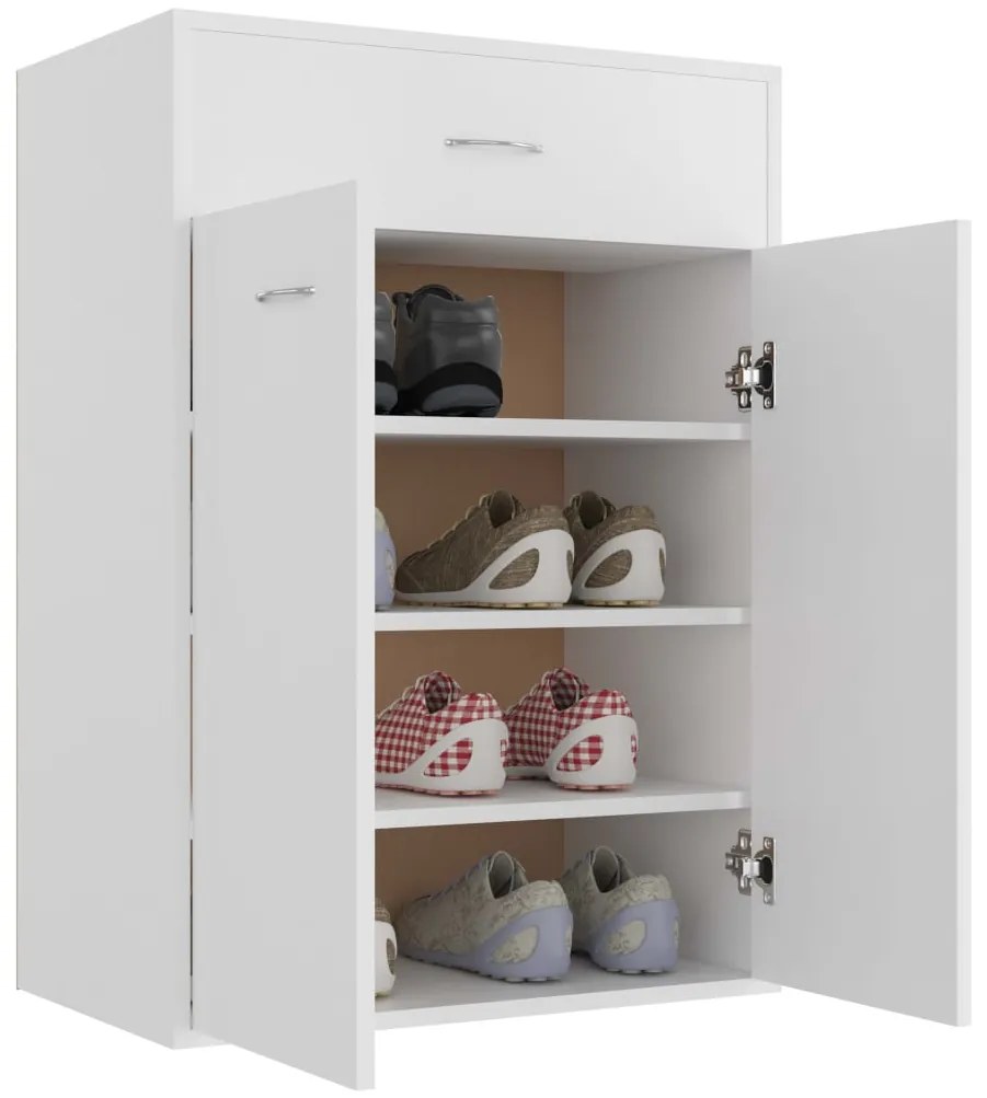 Armário para sapatos 60x35x84 cm derivados de madeira branco