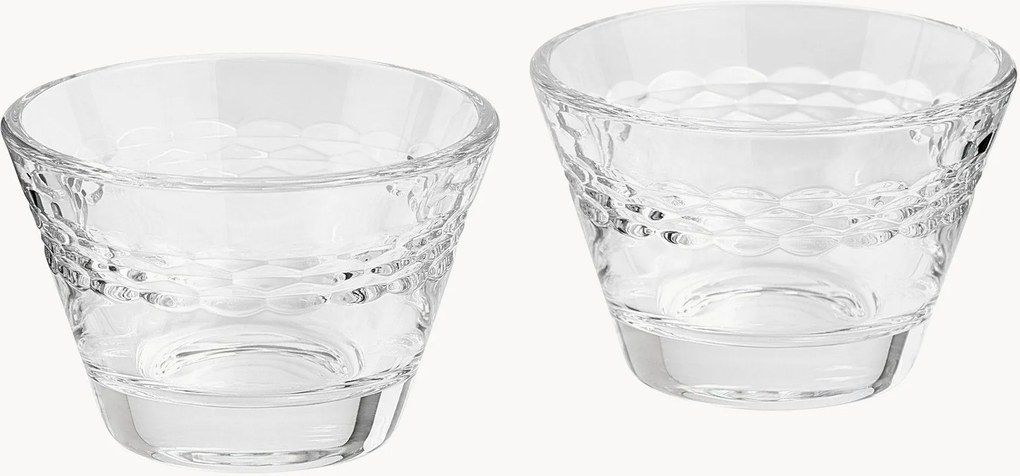 Castiçais de vidro em cristal, conjunto de 2