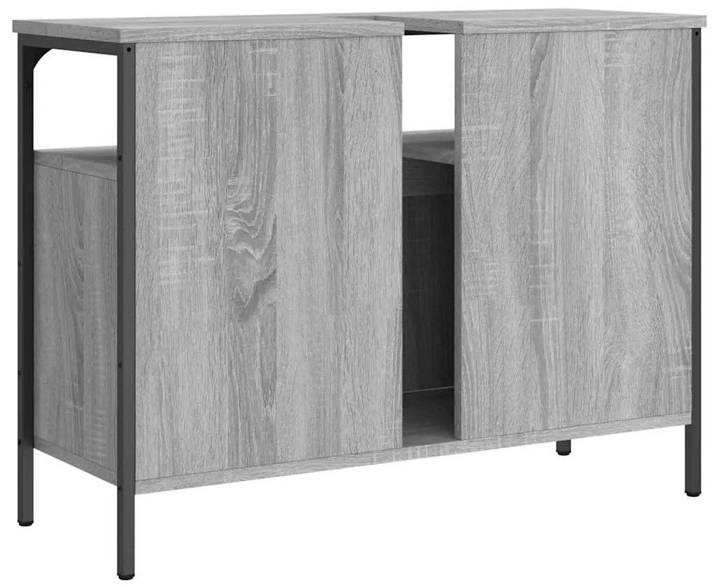 Móvel p/ lavatório 80x30x60cm derivados madeira cinzento sonoma