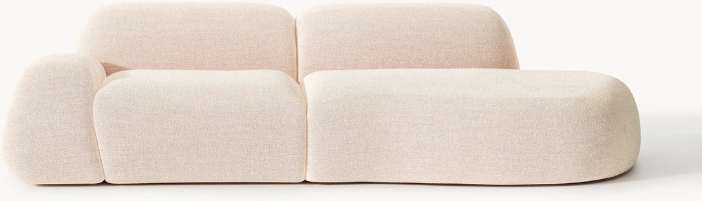 Módulo com chaise longue em bouclé Wolke (3 lugares)
