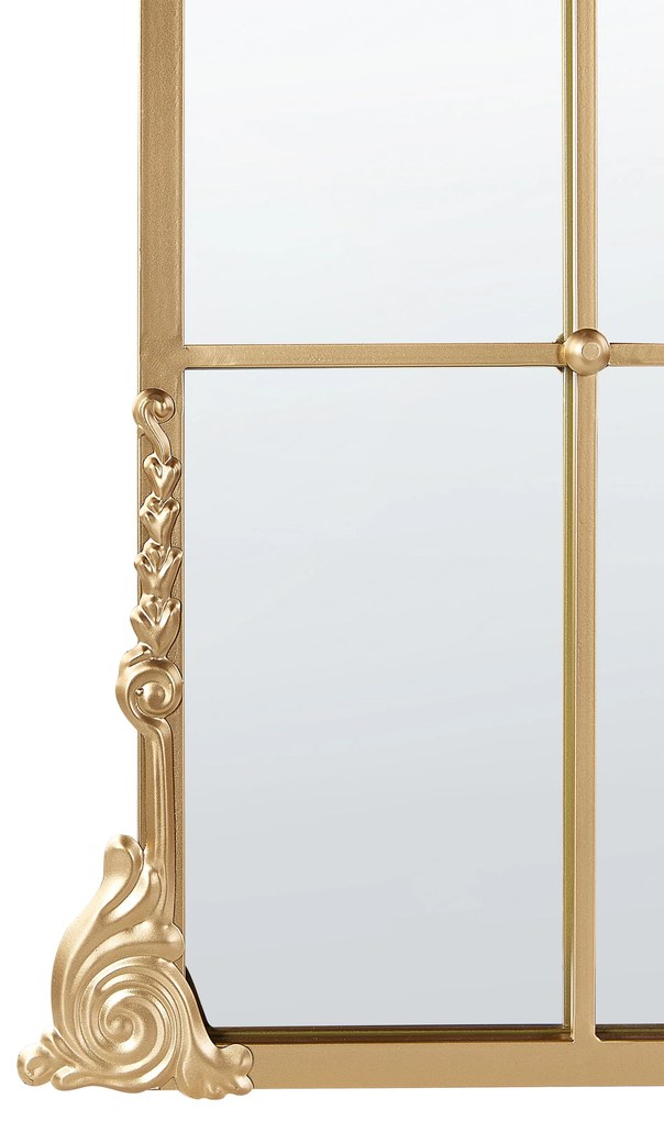 Espelho de parede com forma de janela em metal dourado 66 x 124 cm NOIDAN Beliani