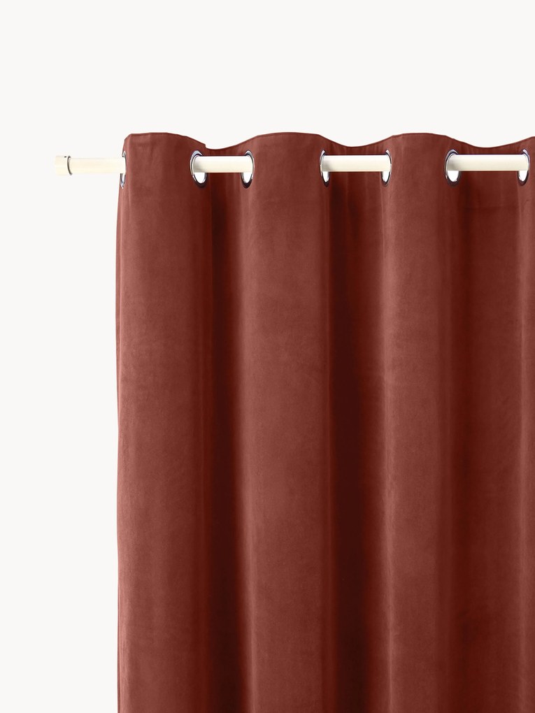 Cortinas em veludo com ilhós Rush, conjunto de 2