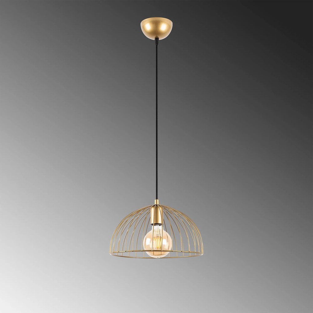 Candeeiro Chandelier Telkure – Dourado Brilhante – 31 x 31 x 105 cm