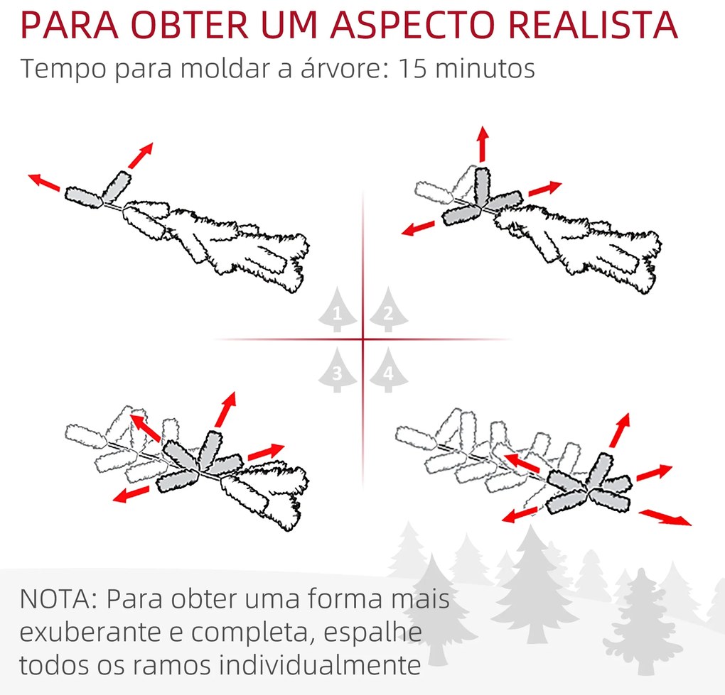 Árvore de Natal 180 cm Árvore de Natal Artificial Nevado com 796 Ramos