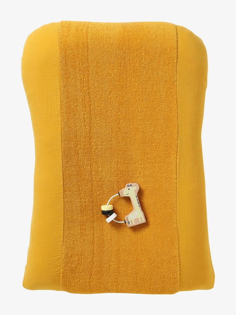Capa bimatéria para colchão de mudas, em gaze de algodão/turco amarelo escuro liso