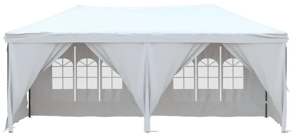 Tenda para festas dobrável com paredes laterais 3x6 m branco
