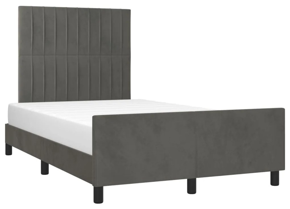 Estrutura de cama sem colchão 120x190 cm Veludo cinza escuro