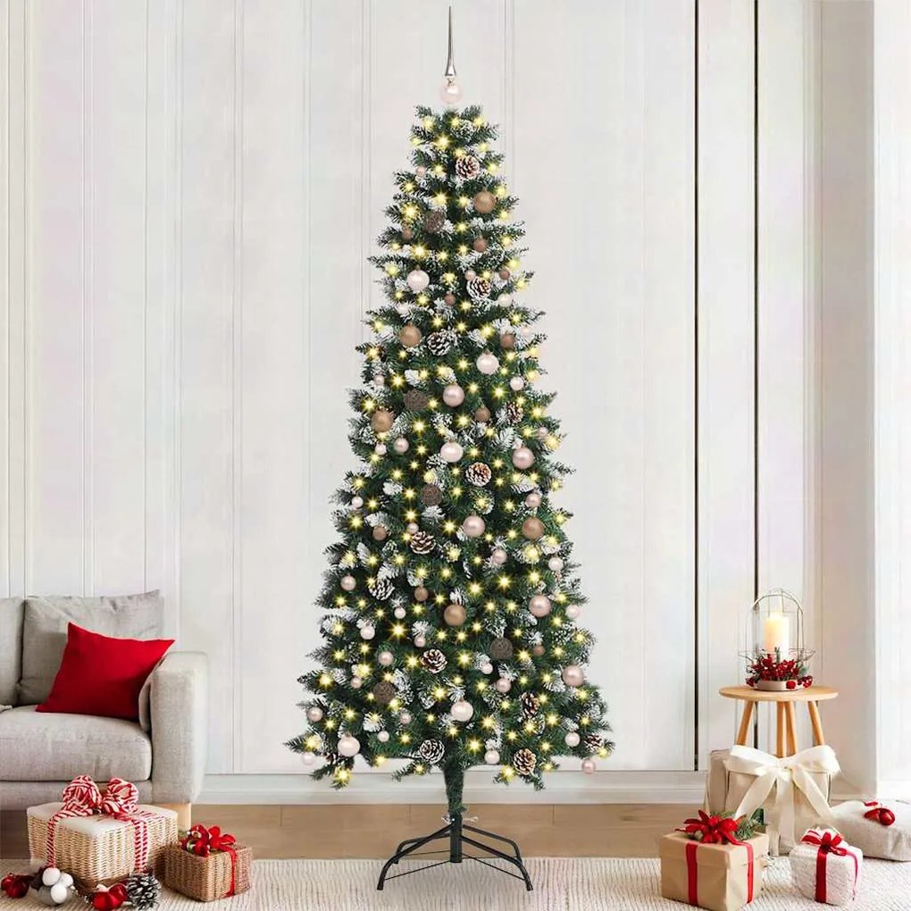 vidaXL Árvore de Natal Artificial com 300 LEDs Verde 96 x 96 x 240 cm