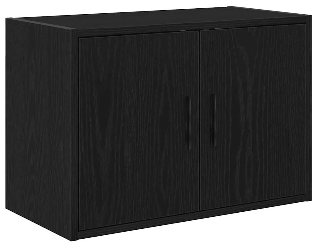 Armários de garagem 2 pcs derivados de madeira preto