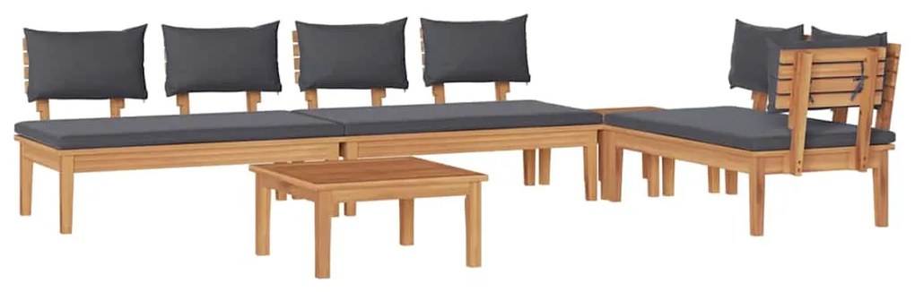Conjunto de Jantar de Jardim com 5 Peças - Madeira Teak Sólida