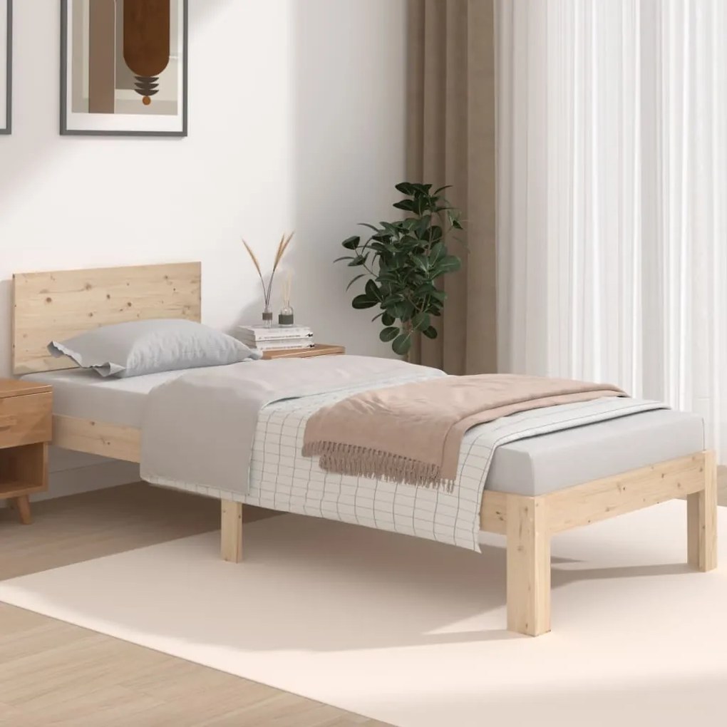 Estrutura de cama pequena solteiro 75x190 cm madeira maciça