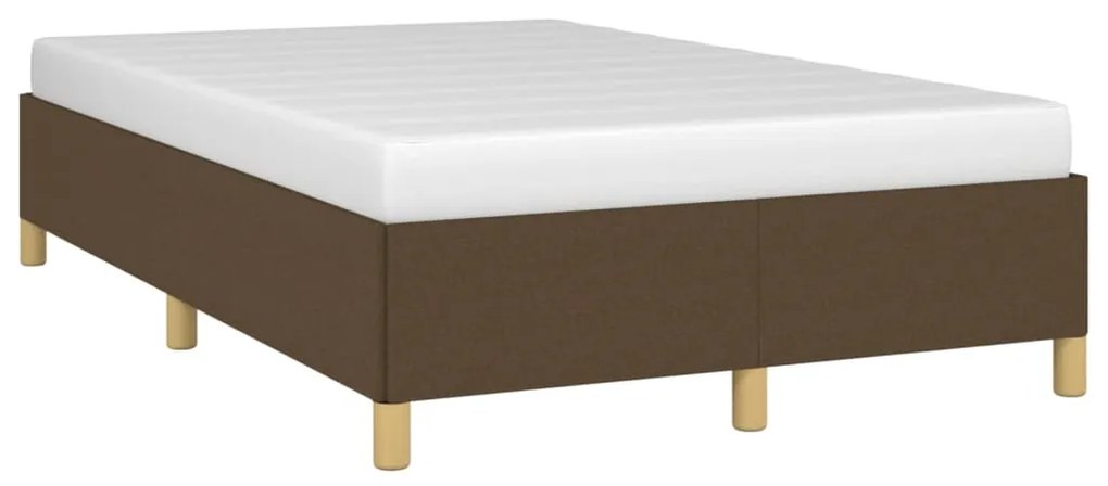 Estrutura de cama 120x200 cm tecido castanho-escuro