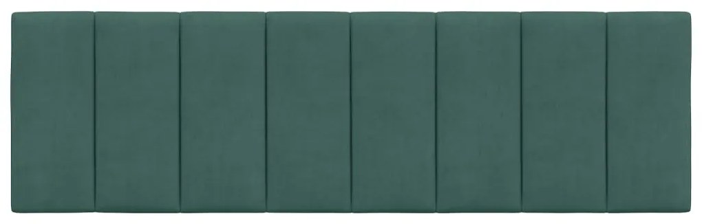Almofadão de cabeceira 160 cm veludo verde-escuro