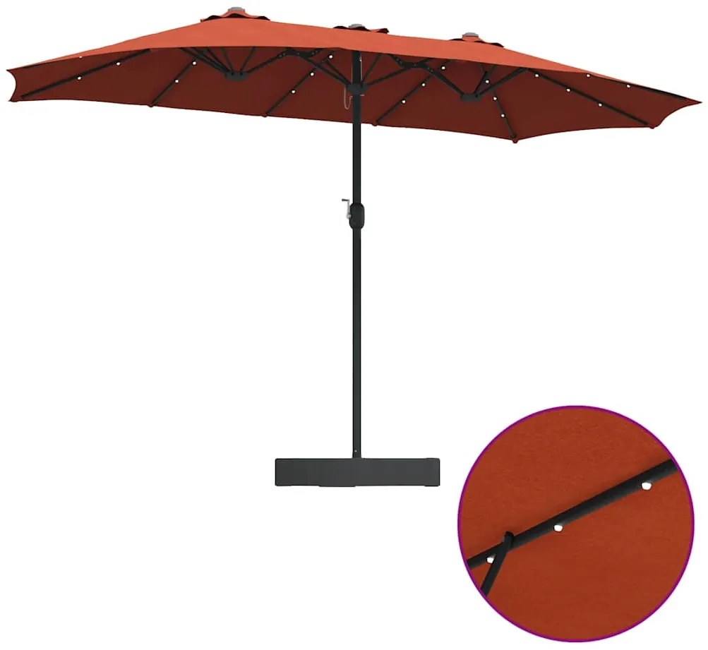 Guarda-sol de Jardim Terracota 385 x 209 x 244 cm tecido