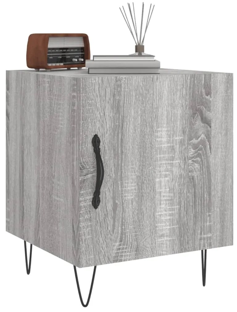 Mesa cabeceira 2pcs 40x40x50 cm madeira processada cinza sonoma