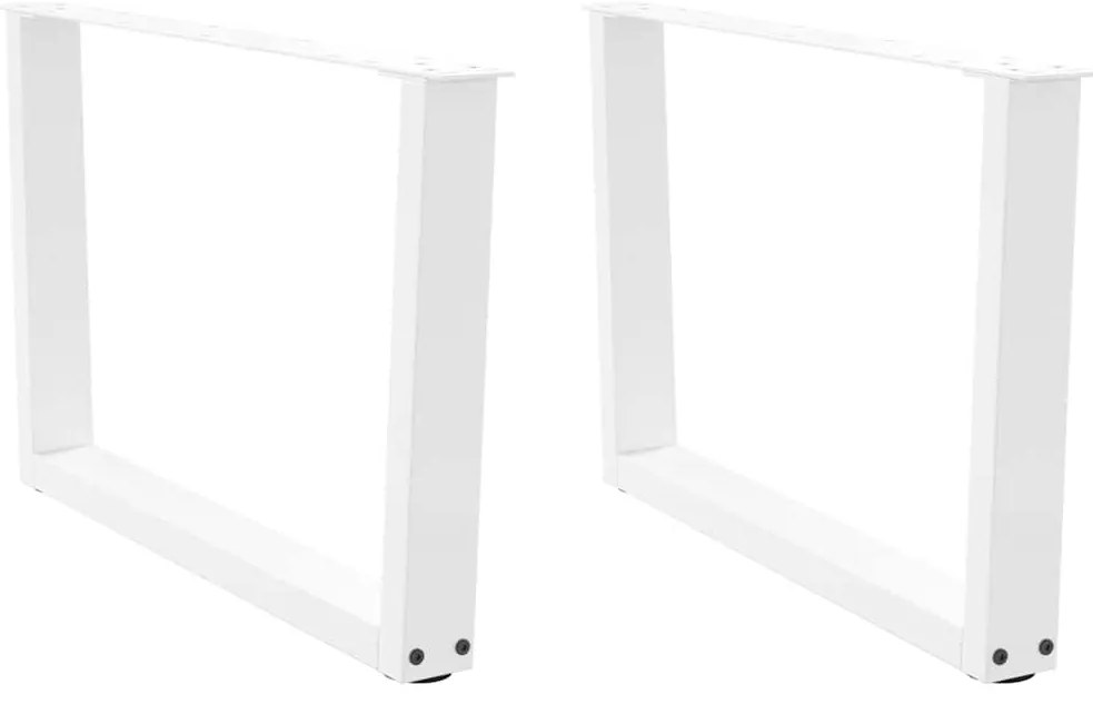 vidaXL Pés para mesa de centro em V 2 peças Branco 70x(42-43,3) cm Aço
