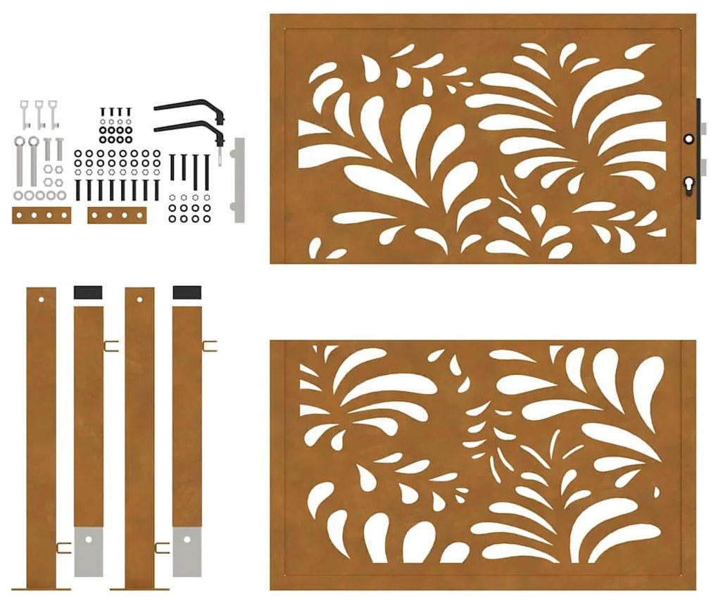 Portão de jardim 105x105 cm projeto de onda de aço resistente