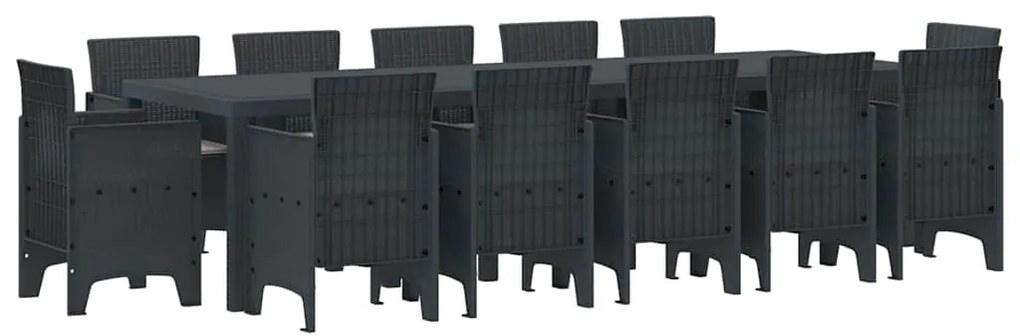 Conjunto de Jantar para Jardim com Almofadas 13 pcs Antracite