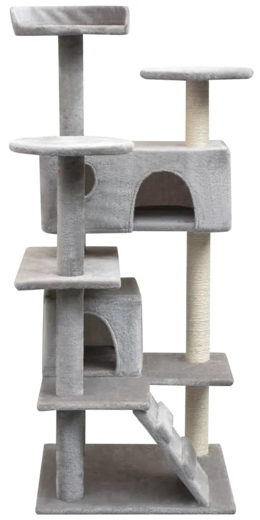 Árvore para gatos c/ postes arranhadores sisal 125 cm cinzento