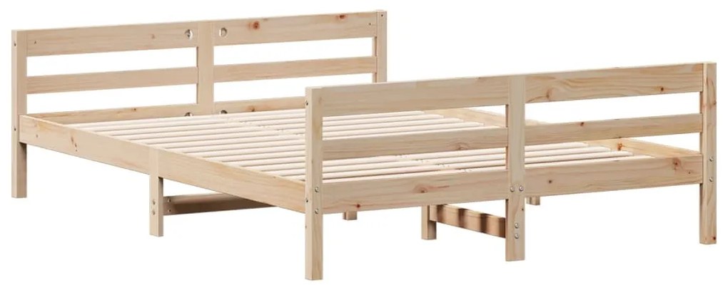 Cama sem colchão 140x200 cm madeira de pinho maciça