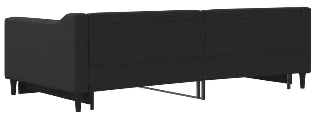 Sofá-cama com gavetão 100x200 cm tecido preto