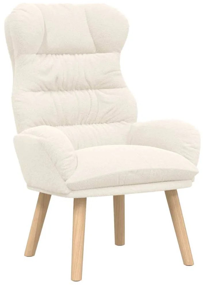 Poltrona Relaxante vidaXL Creme em Tecido Parecido com Lã