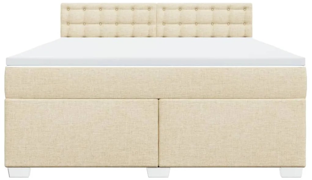 Cama com molas/colchão 180x200 cm tecido cor creme