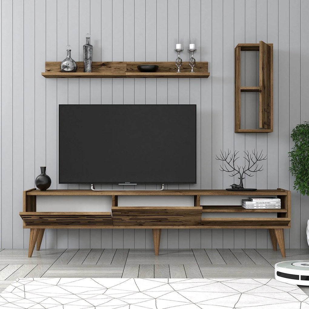 Móvel TV Valensiya – Nogal – 180x35x45 cm