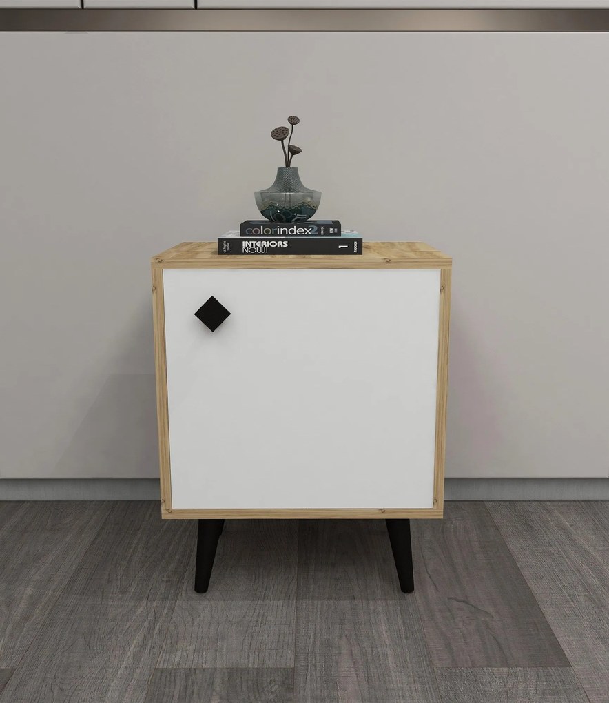 Mesa de Cabeceira Hastikoz – Carvalho Branco – 45x65x35 cm
