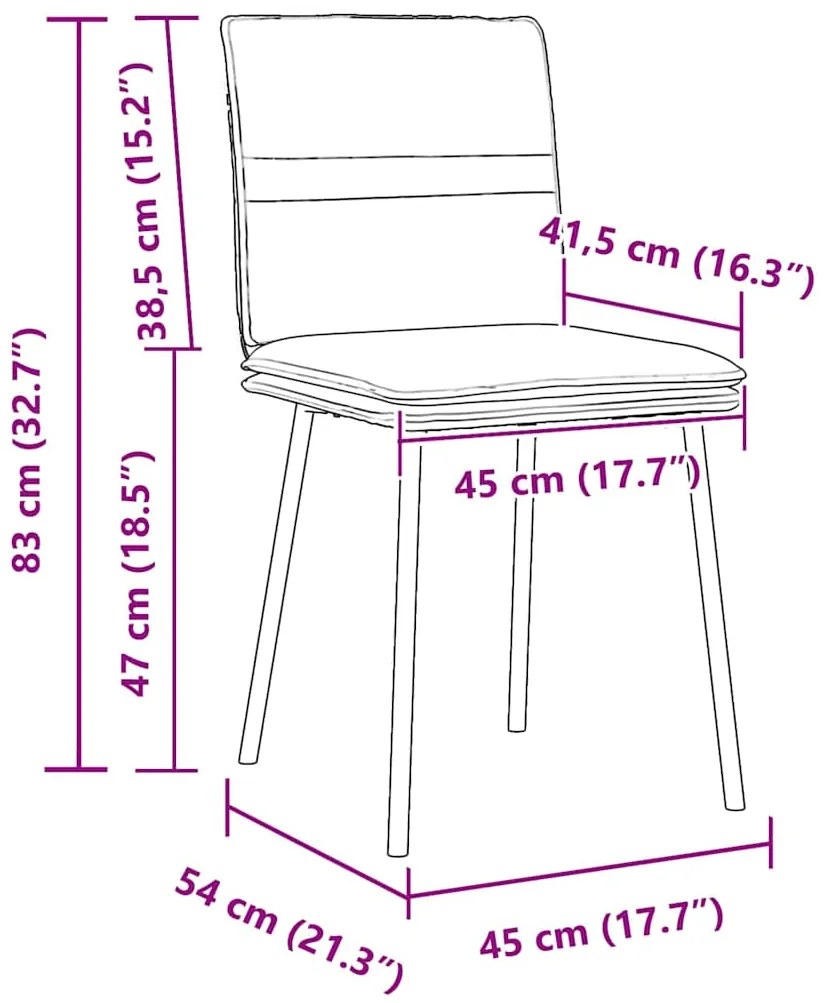 Cadeiras de jantar 2 pcs veludo amarelo