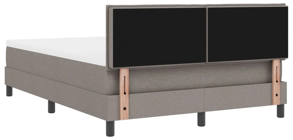 Cama Box Spring com Colchão Taupe 140x200 cm Tecido