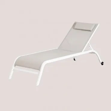 Espreguiçadeira Reclinável Com Almofada Therys Cinzento Areia - Sklum