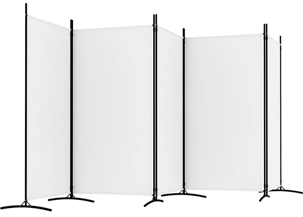 Biombo com 5 painéis 433x180 cm tecido branco
