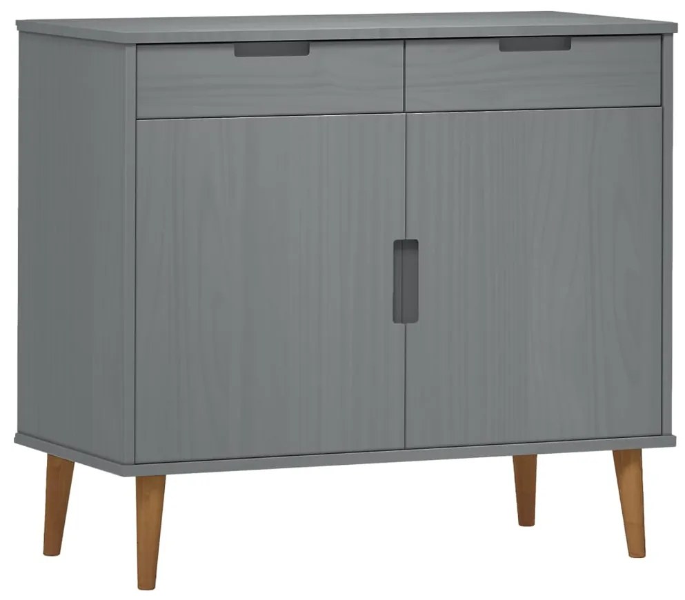 Armário Alto Eva em Pinho Maciço - Cinzento - Design Escandinavo