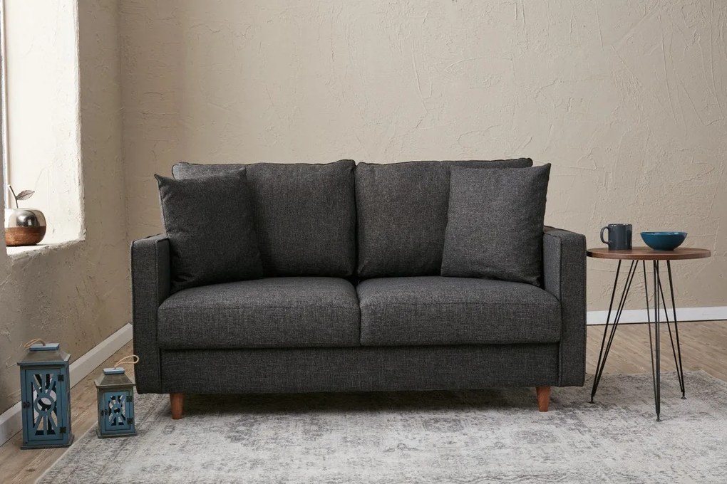 Sofá de 2 Lugares Eva – Antracite – 155x82x90 cm